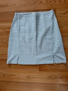 Brandy Melville Light Blue Plaid Mini Skirt